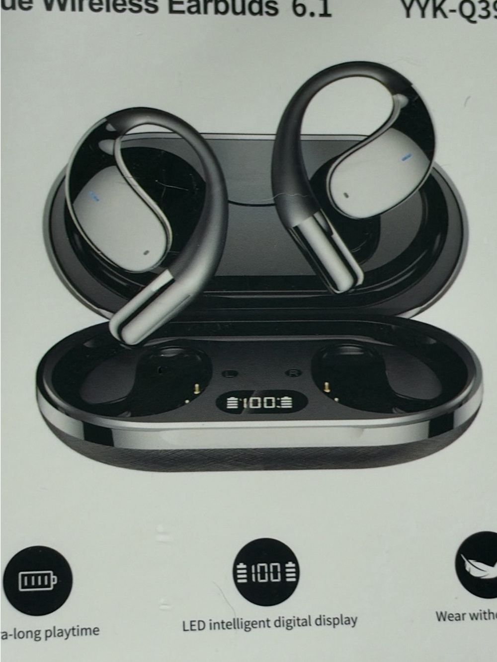 True Wireless Bluetooth Earbuds with Charging Case - Black